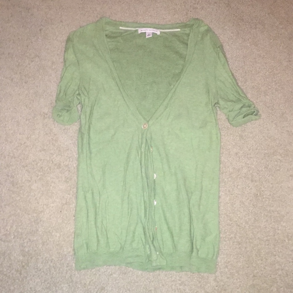 Banana Republic Green Short Sleeve Cardigan